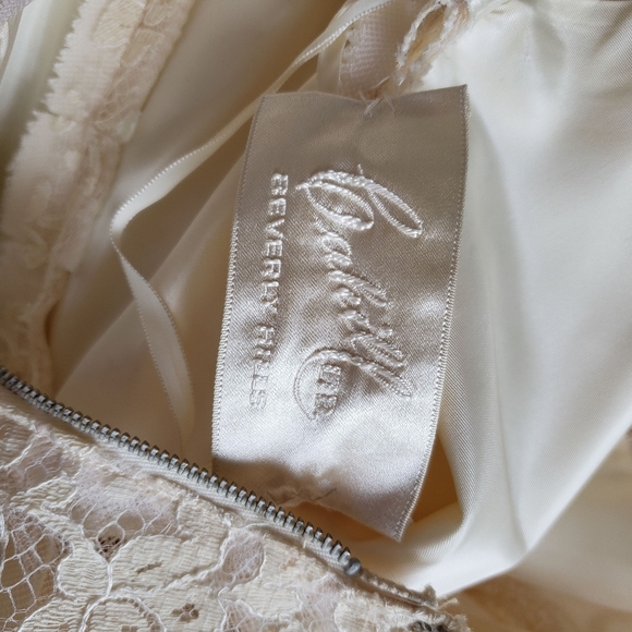 William Cahill Vintage 50s Ivory Lace Short Sleeve Tea Length Midi Wedding Dress - Picture 10 of 12